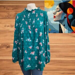 Lularoe Short Sleeve‎ Blouse Floral Print Flowy Relaxed Short Sleeve Sz M